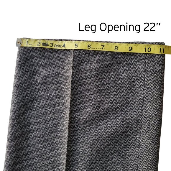 Eddie Bauer Harris Tweed Wool Blend Trousers Side Zipper Wide Leg Size 12 - Picture 14 of 15